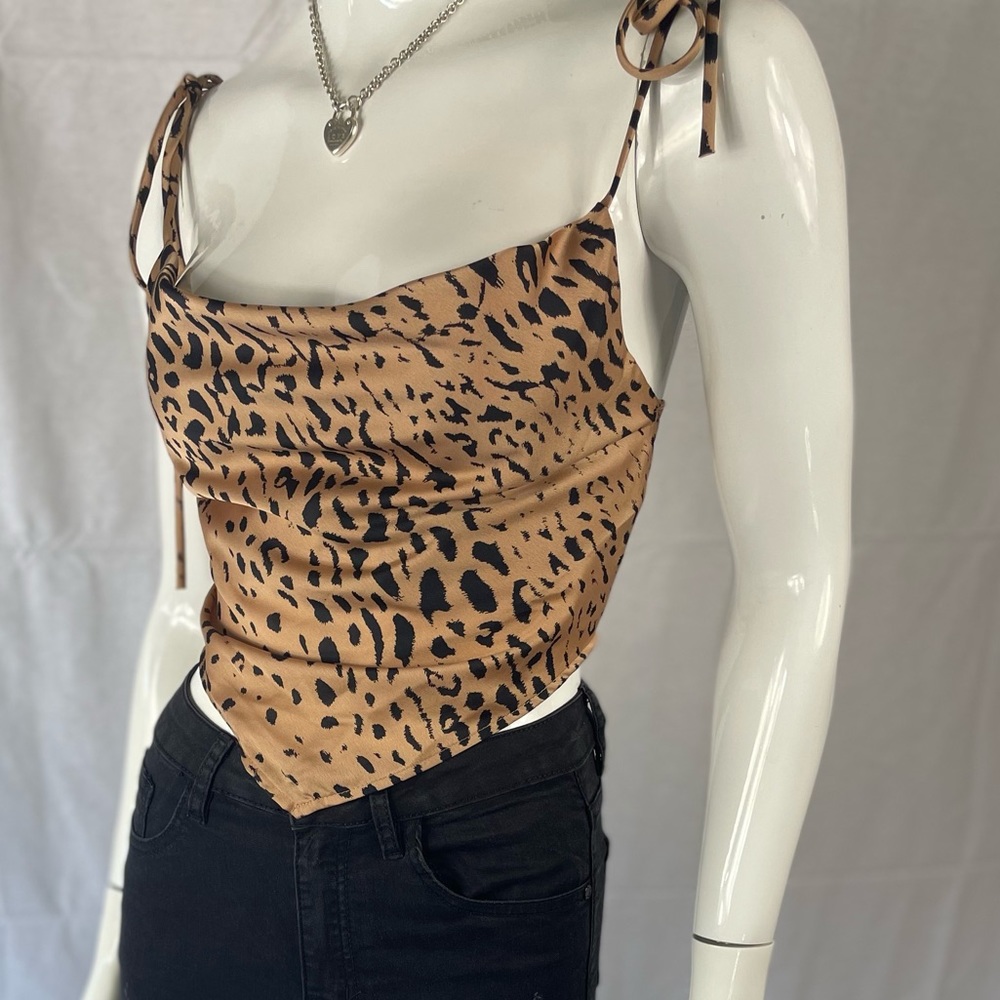 Animal print bandana adjustable strap top.